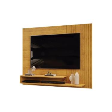 Imagem de Painel Nando Com Ripas E Prateleira Cedro Com Cedro