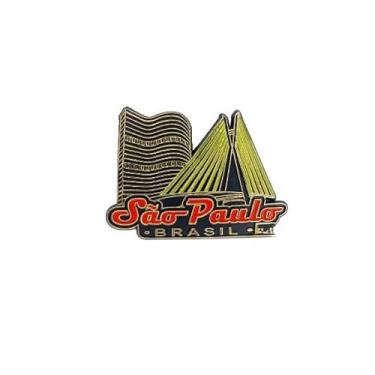 Imagem de íMãS Decorativos De Borracha Para Geladeira - íMãS Seguros Para Fotos, Notas E DecoraçãO De Cozinha(Ponte Estaiada Preto)