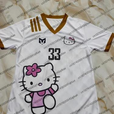 Imagem de Camiseta V-neck Sanrio Hello Kitty Para Mulheres E Homens, Leve, Respi