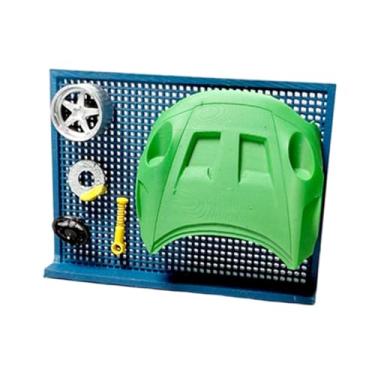 Imagem de MotiveTech Oficina de Reparação de Carros em Miniatura com Cubos de Roda E Capô - Ferramenta Automotiva em Miniatura - Placa Perfurada de PP - Ideal para Diorama