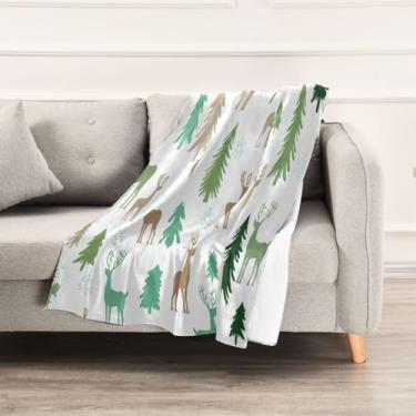 Imagem de Wassud Cobertores e mantas de Natal 152 x 228 cm cobertor de veado para sofá, cobertores quentes aconchegantes de lã de pelúcia para cama, sofá, cadeira, decoração de casa