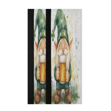 Imagem de Burbuja Conjunto de 2 capas de maçanetas de geladeira de cerveja St. Patrick Gnomo, lavável, forno, micro-ondas, antiderrapante, 35,5 x 14 cm