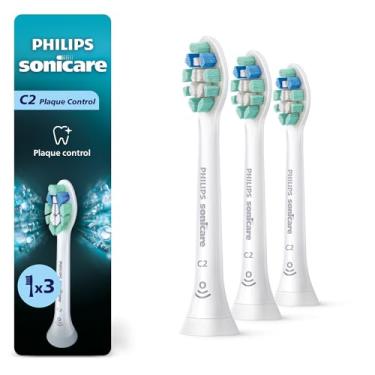 Imagem de Philips Sonicare Controle de placa C2 - Cabeças de escova de dentes elétricas de substituição genuína, branca, pacote com 3, HX9023/65