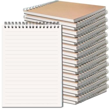 Imagem de OSIMIG Pacote com 48 cadernos espirais A5 a granel com capa Kraft, 20 x 14 cm, cadernos de diário de viagem, caderno de composição para material de escritório escolar, 80 folhas, 160 páginas