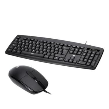 Imagem de Conjunto Teclado e Mouse Com Fio USB, Layout ABNT2, Plug and Play, Preto, 104-107 Teclas, Mouse Óptico Ergonômico, para Computador e Notebook