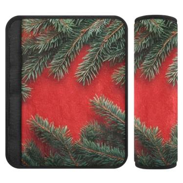 Imagem de Burbuja Capa para cinto de segurança de carro Planta de Natal Protetor de cinto de segurança de carro macio confortável para alça de ombro de assento de carro, 1 par médio