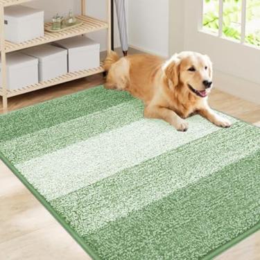 Imagem de Smiry Tapete de porta de cachorro para patas enlameadas, absorve umidade e sujeira, tapete de entrada de perfil baixo com suporte antiderrapante, capacho de entrada interna e externa para piso interno