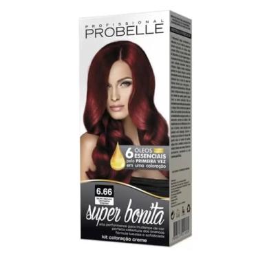 Imagem de Kit Coloração Super Bonita 6.66 Louro Escuro Vermelho Intenso 50g