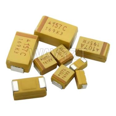 Imagem de Capacitores De Tântalo De Vários Tipos E Tamanhos 10PCS 100UF a 680UF 