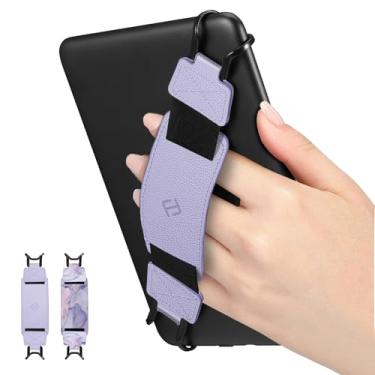 Imagem de Fintie Alça de mão para tablet Kindle eReaders Fire de 6 a 8 polegadas - Suporte de dedo leve seguro de alta elasticidade para tablets Kindle/Kobo/Voyaga/Lenovo/Sony E-Book de 6 a 8 polegadas (roxo