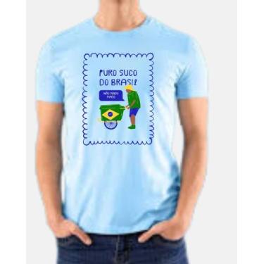 Imagem de Camiseta Puro Suco Do Brasil 100% Algodão Unissex - kyros, Azul, G