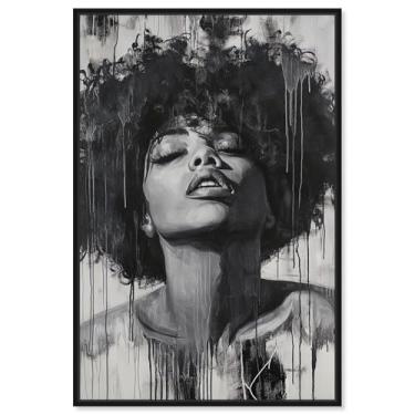 Imagem de Art Remedy Arte de retrato de ébano em tela Depths of Silence, moldura preta, 50,8 cm x 76,2 cm