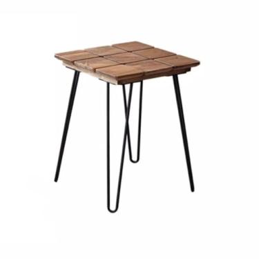 Imagem de Mesa de centro moderna, leve, luxuosa, mesa de café, sala de estar, mesa de chá simples de madeira maciça, varanda, mesa de café, mesa de quarto (A,A)