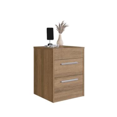 Imagem de Mesa de Cabeceira com 2 Gavetas e Compartimento Oculto 40cm Lk050 Mel - Art In Móveis