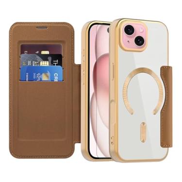 Imagem de Asuwish Capa de telefone para iPhone 15 Plus 17.0 cm capa carteira magnética com protetor de tela de vidro temperado flip porta-cartão de crédito bloqueio RFID acessórios para celular i Phone15 15+