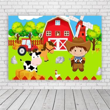 Imagem de Painel Retangular Fazendinha 1,5X1,0M Lona Fosca