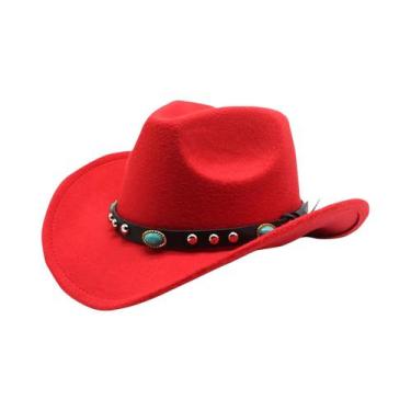 Imagem de Chapéu De Cowboy Ocidental Estilo Étnico Feminino Com Corda Trançada E