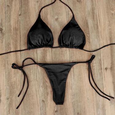 Imagem de Conjunto De Biquíni Feminino Sexy Com Bojo Push-up, Tanga De Verão, Du