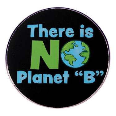 Imagem de Alfinete de broche Não há emblema de lapela de liga redonda Planet B -