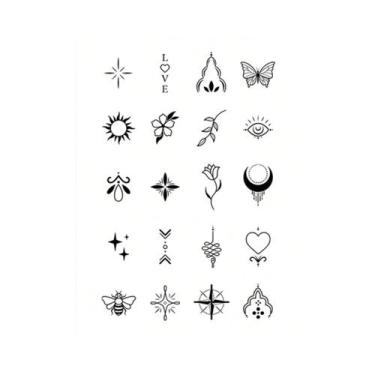 Imagem de Adesivos De Tatuagem Temporária À Prova d'Água Para Mulheres Com Padrõ