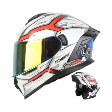 Imagem de Capacete Modular Unissex Com Lentes Duplas Para Motocicleta, Lentes Au