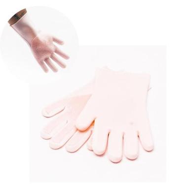 Imagem de Luvas de silicone com cerdas para limpeza em geral dasshaus, Vermelho 