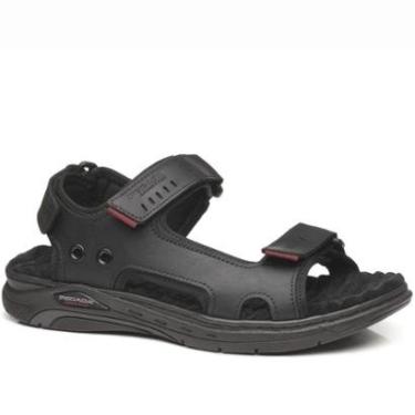 Imagem de Sandália Pegada Masculina em Couro Preto 134504-04-Masculino