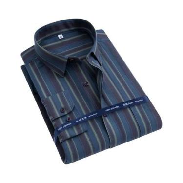 Imagem de Camisa Oxford Masculina De Manga Longa 100% Algodão Confortável Respir