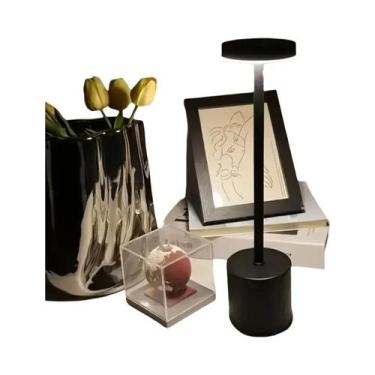 Imagem de Lâmpada De Mesa LED Recarregável Com 3 Tons De Cor, Design Moderno E M