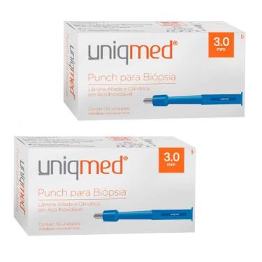 Imagem de Punch para biópsia 3,0mm kit 2cx uniqmed tamanho:3,0mm, 3,0MM