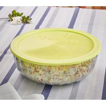 Imagem de Saladeira De Vidro Vitazza 900ml Com Tampa Plástica