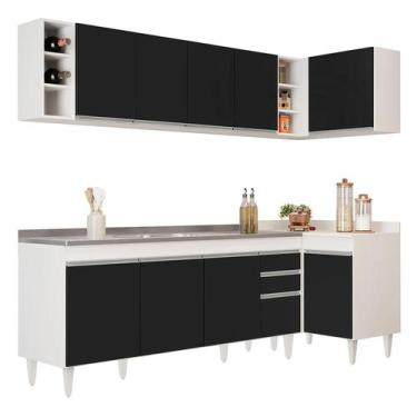 Imagem de Armário de Cozinha Modulado de Canto Esquerdo 5 Peças Cp54 com Pia Ino