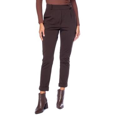 Imagem de Calça Feminina Biamar Slim Malha Marrom, Marrom, P