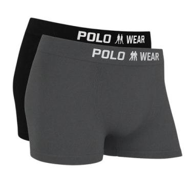 Imagem de Kit 2 Cuecas Boxer Premium Poliamida Lisa - Polo Wear Cor:Preto - Chum