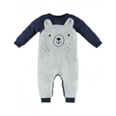 Imagem de Macacão Longo de Ursinho para Bebê Menino  Up Baby, G, Azul escuro