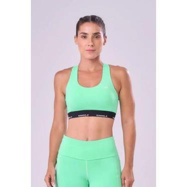 Imagem de Top Sprint Ginga Dupla Face Verde Menta/Preto, M