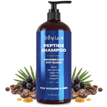 Imagem de Shampoo de peptídeo antidiluição – Shampoo DHT hidratante e espessante sem sulfato com biotina, cafeína e Saw Palmetto, formulado para mulheres e homens, seguro para tingidos e todos os tipos de