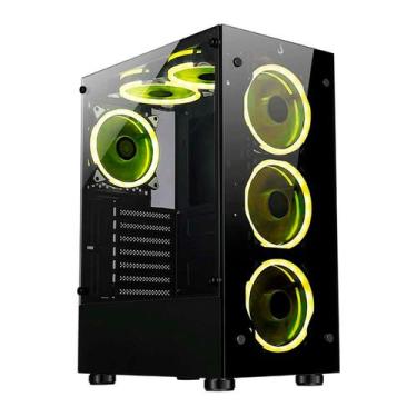 Imagem de Gabinete Gamer Rise Mode Glass 06X Black, USB 3.0, Vidro Temperado, Pr