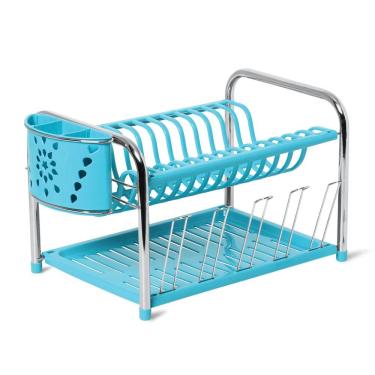 Imagem de Secador Master Tubo Com Porta Talheres E Copos Azul Turquesa