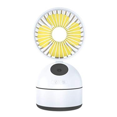 Imagem de HiXB Mini USB Fan Table Spray 3 Velocidades Silencioso Resfriamento Portátil para Acampamento Externo Travel Office, Branco