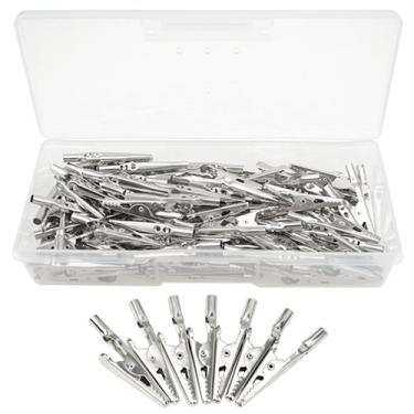 Imagem de WMYCONGCONG 100 peças de clipes de jacaré de metal 52 mm grampos de teste elétrico (100 peças sem tampa)