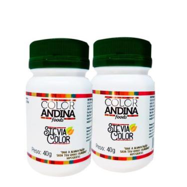 Imagem de Stevia 40G 2X Color Andina Adoçante 100% Natural Sem Amargor