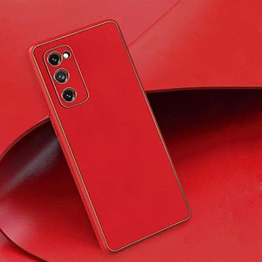 Imagem de Capa de couro de luxo para Samsung Galaxy S22 S21 S20 FE Note 20 Ultra 10 S10 Plus A52 S20FE 5G 4G Phone Capa traseira protetora completa, vermelha, para Samsung S10 Plus