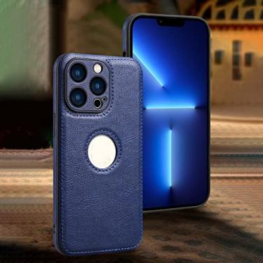 Imagem de Capa de couro de luxo para iPhone 14 13 12 11 Pro MAX XS XR 7 8 6S Plus Silicone Full Back Cover, azul, para iPhone XR