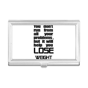 Imagem de Lose Weight Slogan inglês letra preta porta-cartões carteira caixa de bolso
