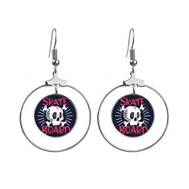 Imagem de Skate Board Brincos indianos de esqueleto Sacrifício Totem Pendente Argola Joias Círculo Drop