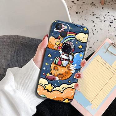 Imagem de Space Star Astronaut Cute Case For iPhone 11 13 12 Pro Max XR X XS Max 8 7 6 6S Plus soft silicone Black Phone Cover Capa,A00191,For iPhone 13 Mini