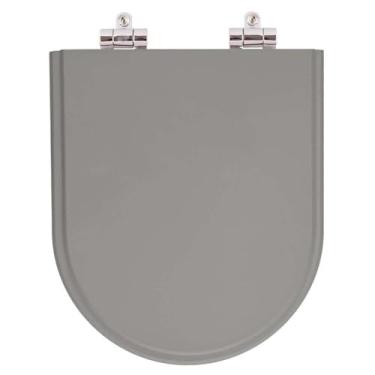 Imagem de Assento Sanitario Poliester com Amortecedor Valentina Cinza Plus (cinza escuro) para Vaso Hervy