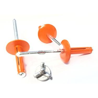 Imagem de Orange Exploding Pop Rebites 3/16" Mandril de alumínio de cabeça grande de 0,040 - 0,354 prendedor de alcance de aderência