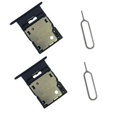Imagem de VIESUP Suporte de bandeja de cartão SIM de substituição de 2 peças para Samsung Galaxy A15 5G SM-A156B SM-A156B/DS SM-A156P SM-A156P/DS SM-A156U SM-A156U1/DS SM-A156E/DSN SM-S156VL Bandeja de cartão